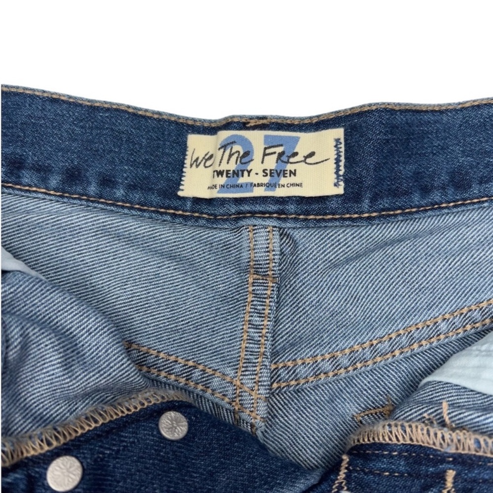 Free People Denim Cutoff Shorts We the Free Destructed Frayed Hem Indigo… - Picture 8 of 14